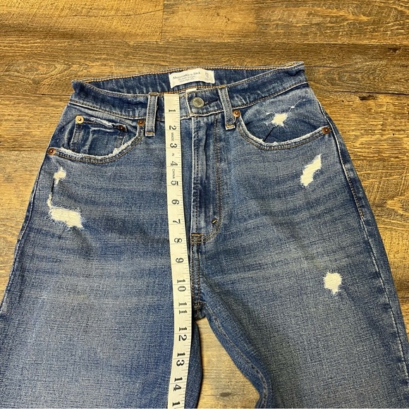 Abercrombie & Fitch Ultra High Rise Ankle Straight Distressed Curve Love 25/0S - Picture 3 of 10